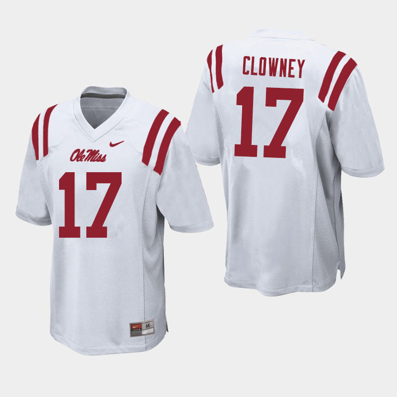 Men #17 Demon Clowney Ole Miss Rebels College Football Jerseys Sale-White - Click Image to Close